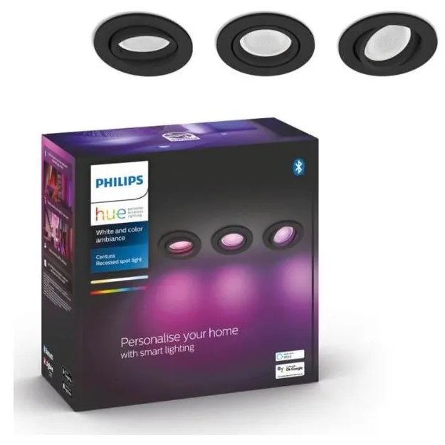 Philips - SET 3x LED RGB Ściemniane oświetlenie wpuszczane Hue 1xGU10/5,7W/230V