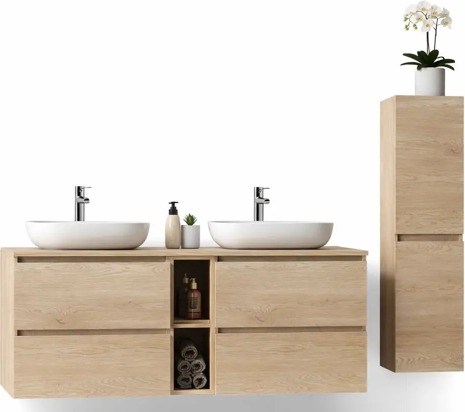 4 elementowy komplet mebli łazienkowych jasny dąb G5-A83