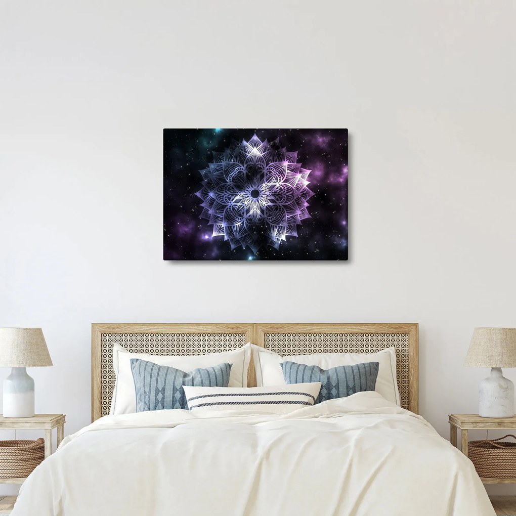 Obraz - Mandala lotosu w kosmosie (70x50 cm)
