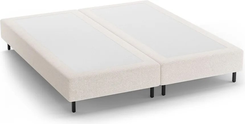 Kremowe tapicerowane łóżko dwuosobowe bez zagłówka 160x200 cm Whale – Micadoni