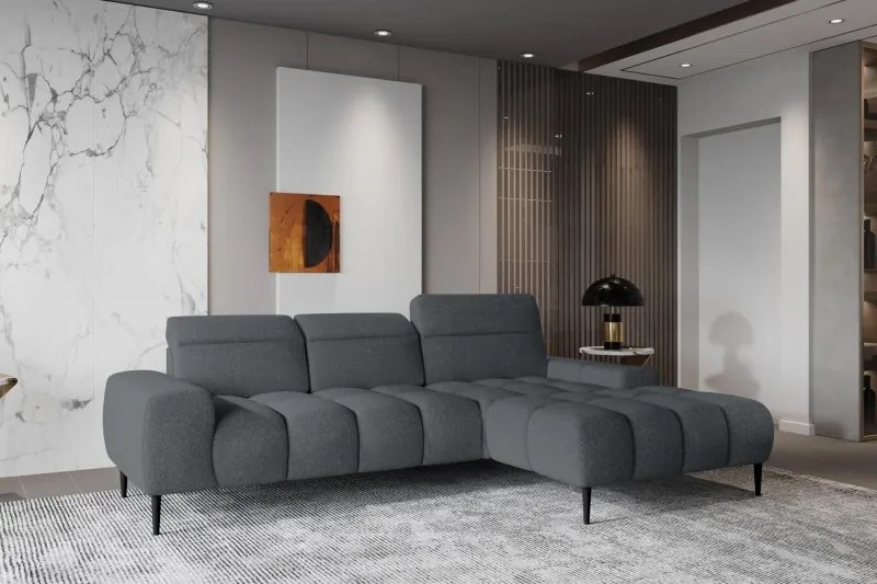 Narożnik GIANO S układ L Prawostronny z elektryczną regulacją siedziska w ktaninie AUSTIN 20 WERSAL