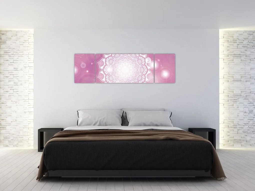 Obraz mandali na różowym tle (170x50 cm)