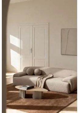 Sofa Trzyosobowa Tapicerowana Shirina Tkanina Mokka Brąz Bouclé - Sklum