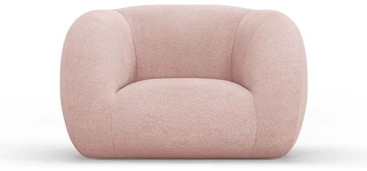 Jasnoróżowy fotel z materiału bouclé Essen – Cosmopolitan Design