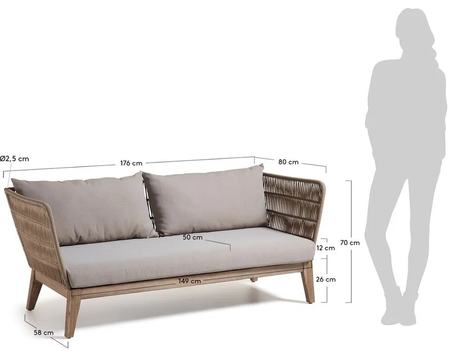 Beżowa sofa 3-osobowa Kave Home Bellano