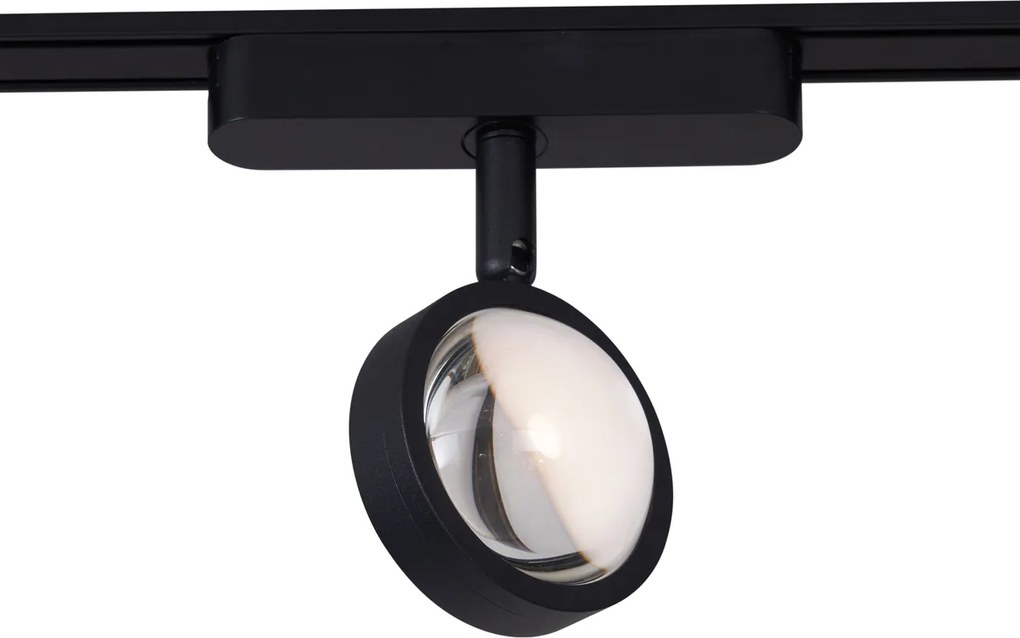 System oświetleniowy szynowy z 6 reflektorami i 2 lampami sufitowymi, czarny, 1-fazowy - Magnetic Lance Puk