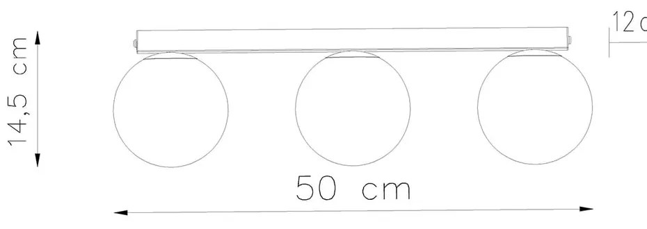 Czarna lampa sufitowa ze szklanym kloszem ø 12 cm Umerta – Sollux