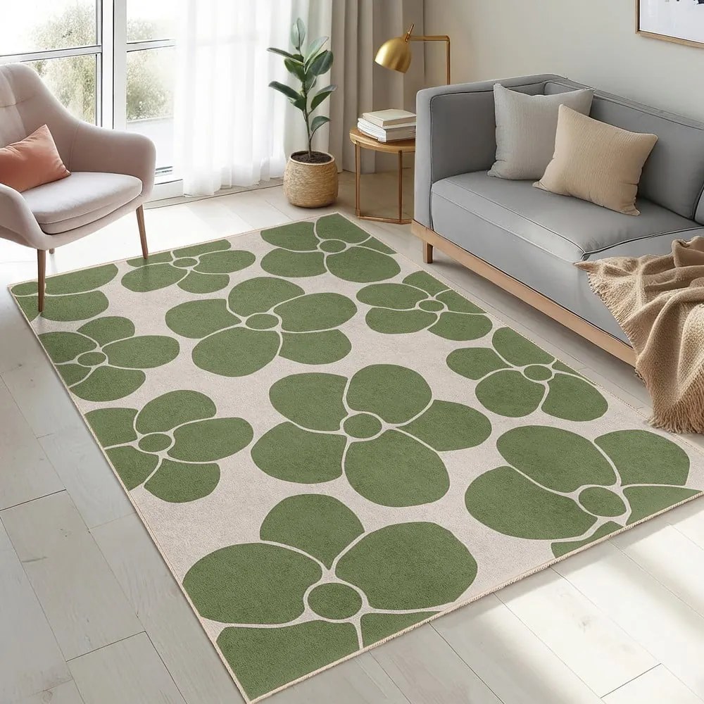 Zielony dywan odpowiedni do prania 60x100 cm Green Meadow – Mila Home