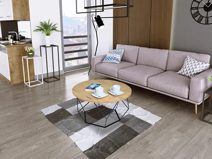 Stolik kawowy w stylu loft dąb lancelot - Liliana 4X