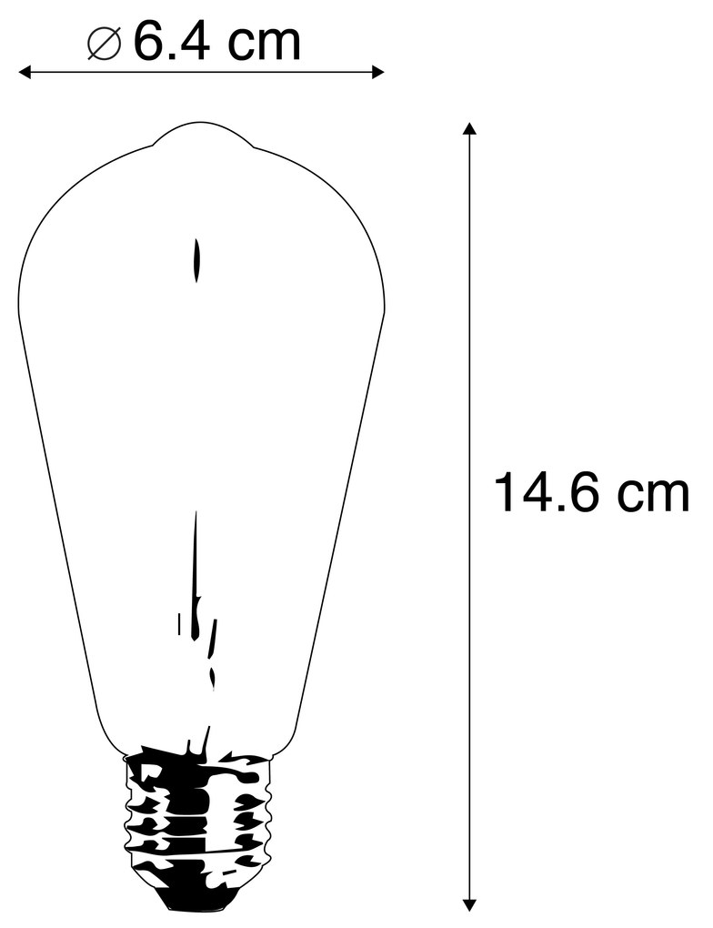 Zestaw 3 żarówek LED E27 ściemnianych spiralnych ST64 złoto 4W 270lm 2100K