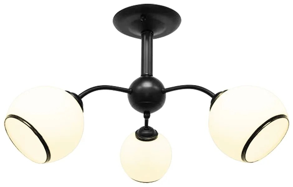 Czarno-biała lampa sufitowa ze szklanym kloszem 56x56 cm Marinen – Candellux Lighting