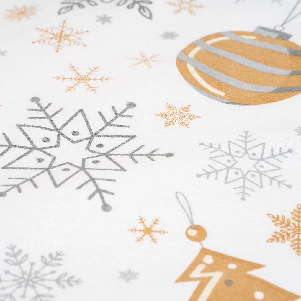 4Home Pościel flanelowa Golden Xmas Night, 140 x 200 cm, 70 x 90 cm