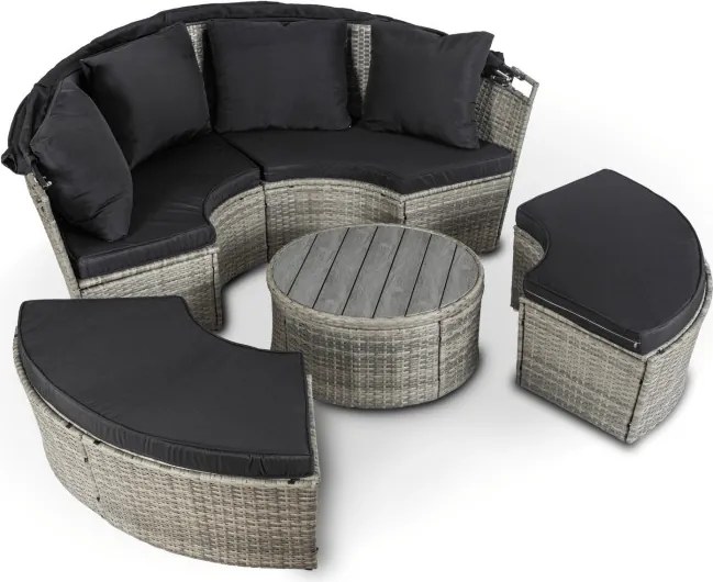 Wyspa Ogrodowa CALIFORNIA Modułowa Technorattan Jasnoszara