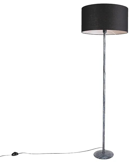 Lampa stojąca szara z czarnym kloszem 50 cm - Simplo Rustykalny / Vintage Oswietlenie wewnetrzne