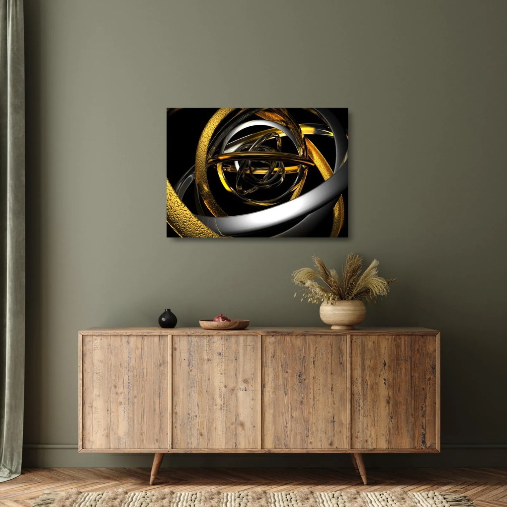 Obraz na szkle nowoczesnej abstrakcji (70x50 cm)