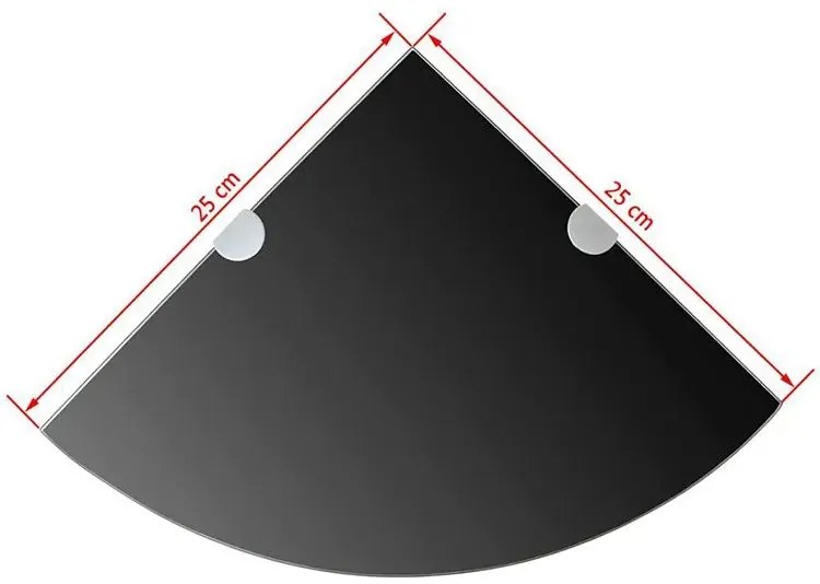 Czarna szklana półka narożna - Atrosa 2X