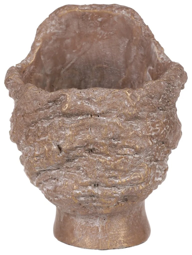 Betonowa donica na kwiatki, głowa, miedziana,średnica 14 cm, 18 x 14 x 19 cm