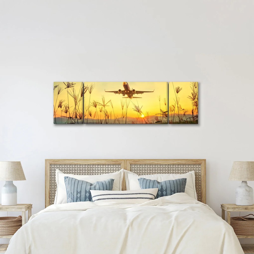 Obraz startującego samolotu (170x50 cm)