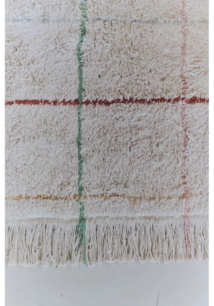Kremowy bawełniany dywan tkany ręcznie odpowiedni do prania 140x200 cm Color Lines – Lorena Canals