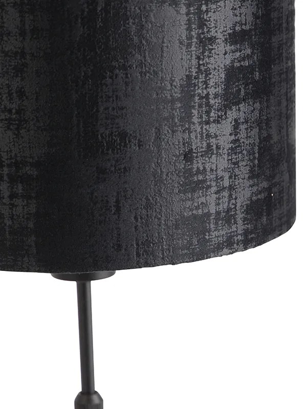Lampa stołowa z czarnym aksamitnym abażurem, czarna, 25 cm, regulowana - Parte Nowoczesny Oswietlenie wewnetrzne