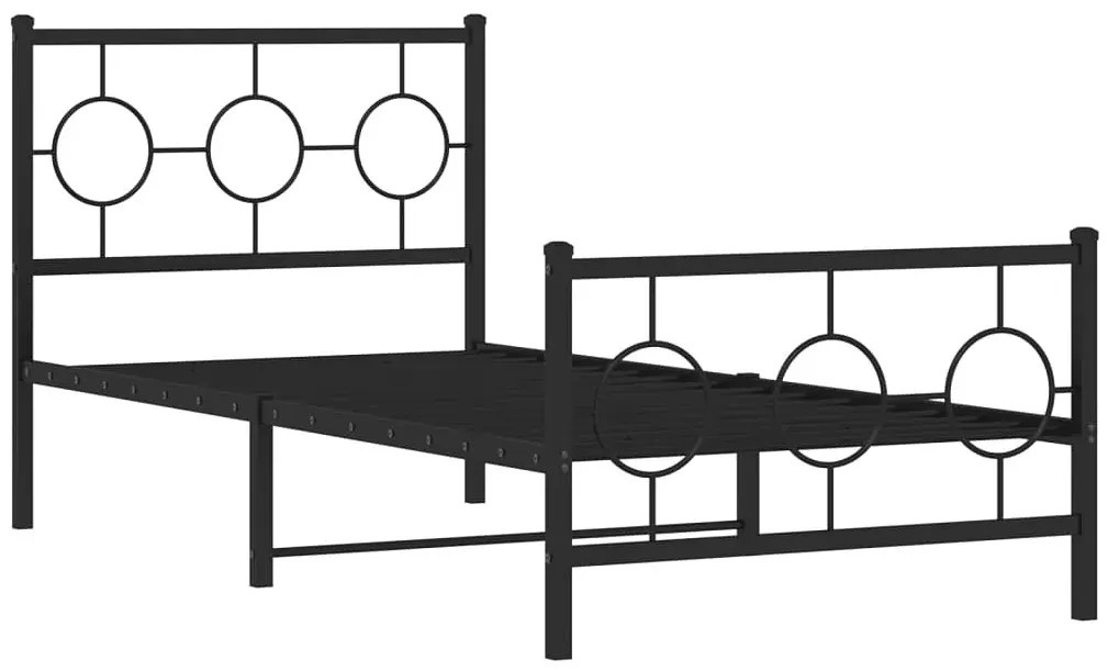 Czarne Loftowe Łóżko Pojedyncze 90X200 Cm L2 Z0-S29