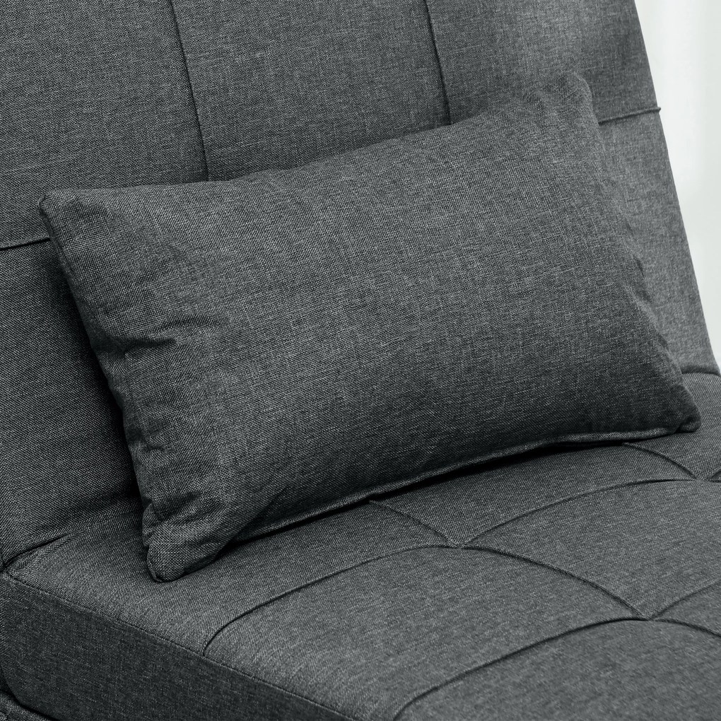 HOMCOM 4-w-1 wielofunkcyjna rozkładana sofa, składany fotel do spania z regulowanym oparciem i poduszką | Aosom PL