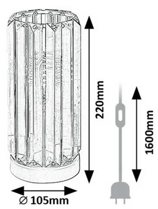 Rabalux 74206 metalowa lampa stołowa Veness, przydymiony