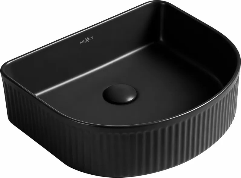 Mexen Grovo umywalka nablatowa ryflowana 40 x 35 cm, czarna mat - 22304085