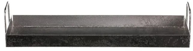 Metalowa taca z uchwytami, prostokątna, srebrna,36 x 16 x 7 cm