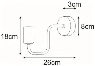 Czarny loftowy kinkiet ścienny - S575 C0-H14