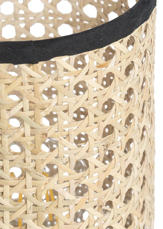 Rustykalna lampa stołowa z rattanu - Kata