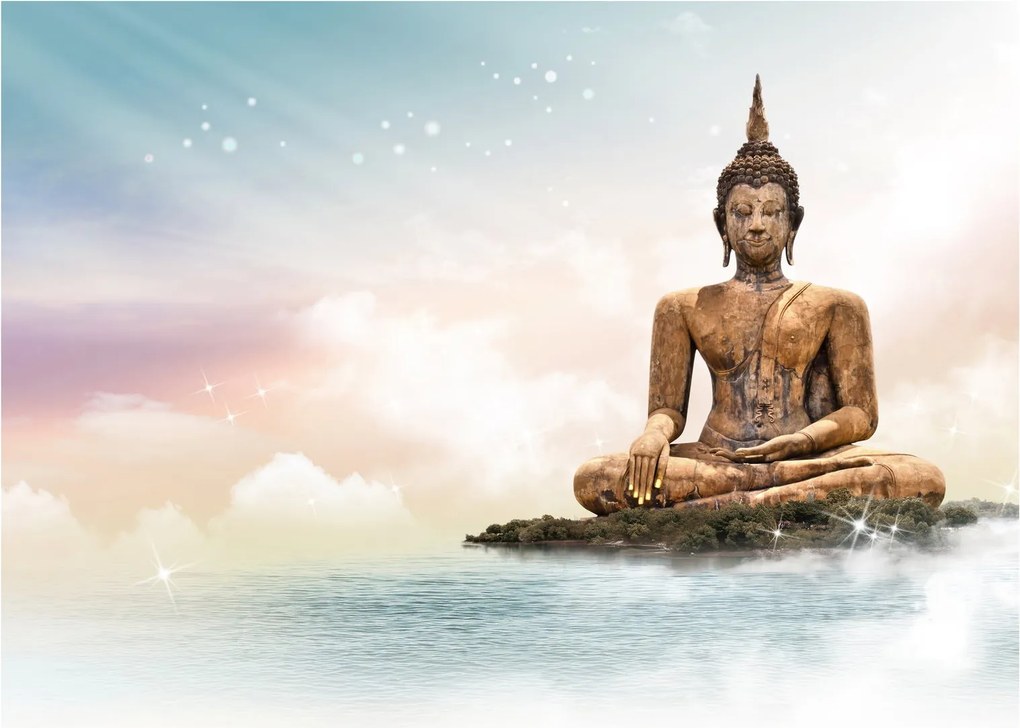 Obraz na szkle - Budda nadzorujący ziemię (70x50 cm)