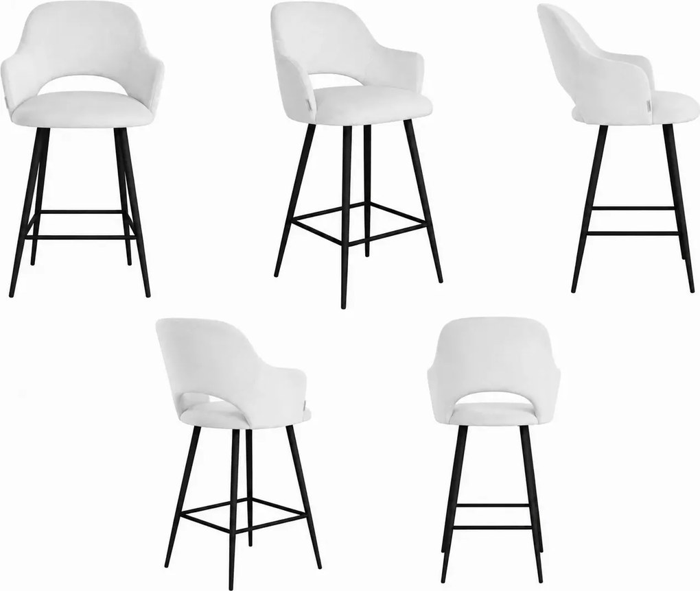 Hoker Milano krzesło barowe tkanina Welur podstawa metalowa : Kolor nogi - Czarna stożek, Kolor tkaniny - VELVET - MG39, Typ siedziska - Siedzisko obrotowe 360°