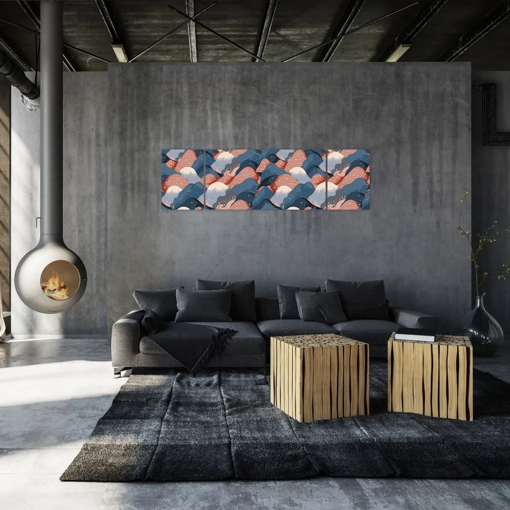 Obraz - Fale i wzgórza (170x50 cm)