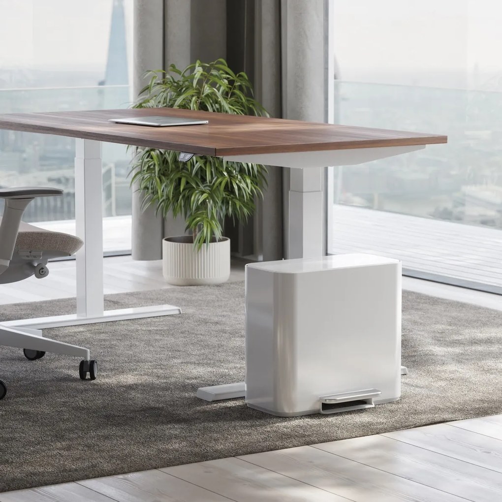 Simplehuman Mini kosz na śmieci z pedałem dosegregacji odpadów 15 l, biały