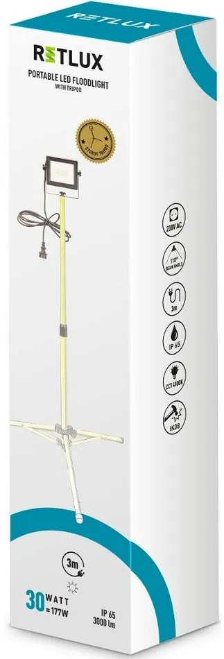 Retlux RPL 200 Pracowita lampa LED z podstawą, 30W, 3000 lm