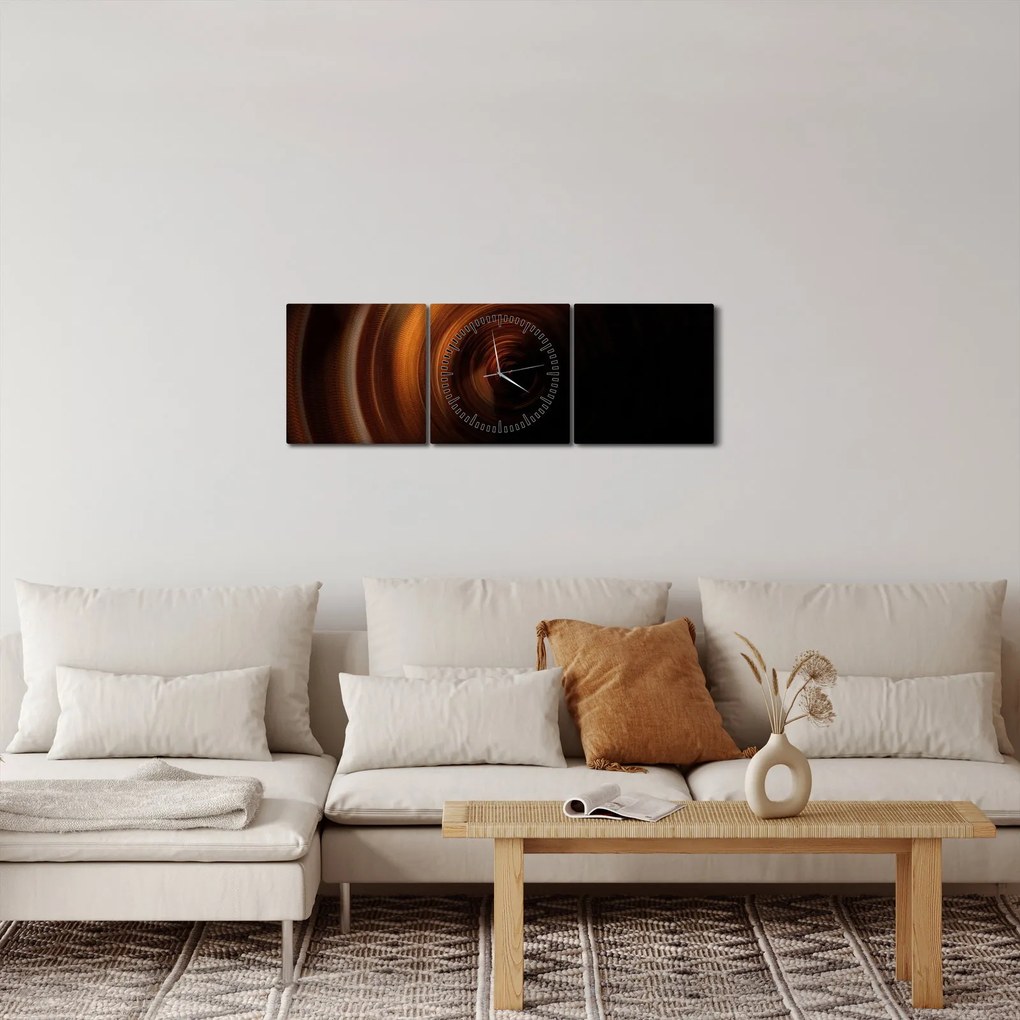 Obraz - Spirala (z zegarem) (90x30 cm)