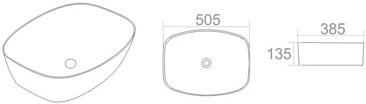 Prostokątna umywalka nablatowa w kolorze betonu K5-N59