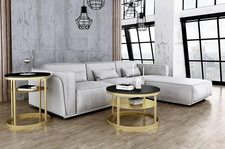 Stolik kawowy w stylu glamour czarny + złoty N6-K04
