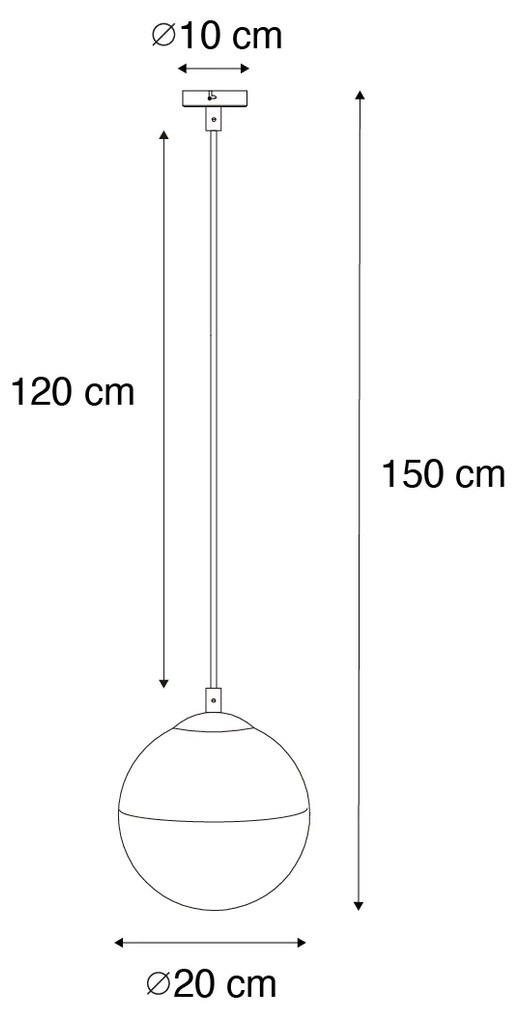 Retro lampa wisząca czarna z przezroczystym szkłem 20 cm - Eclipse Retro Oswietlenie wewnetrzne