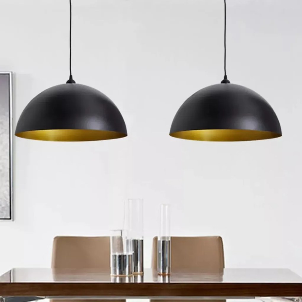 Czarne lampy wiszące z regulacją 2 sztuki - E985 L9-H96