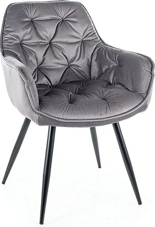 Krzesło CHERRY VELVET szare