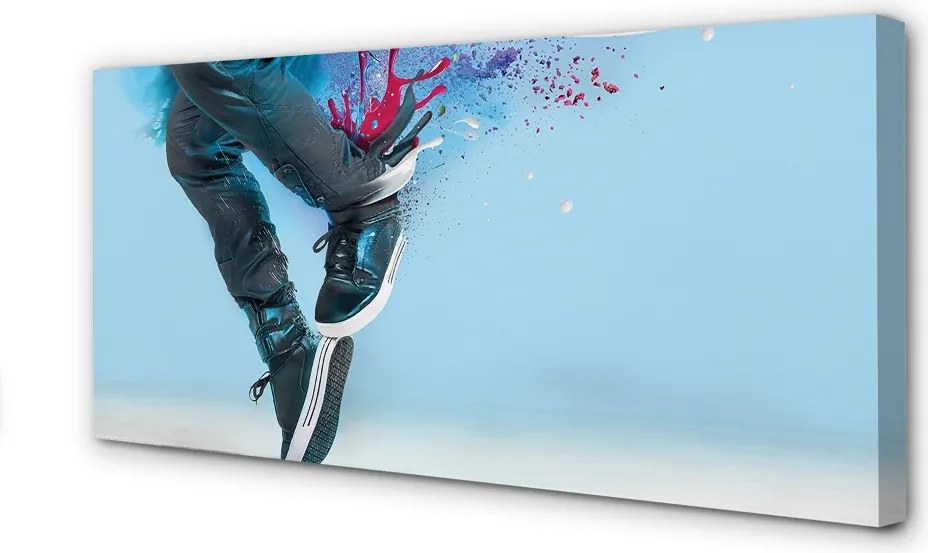 Obraz drukowany na płótnie Nogi w Kolorowe Ciapki