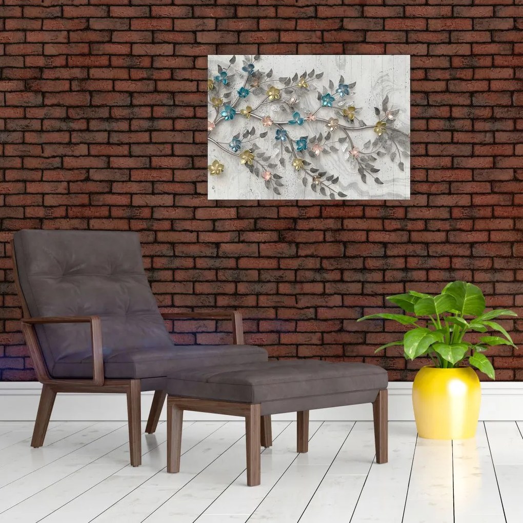 Obraz na szkle - Na gałęzi - abstrakcja (70x50 cm)