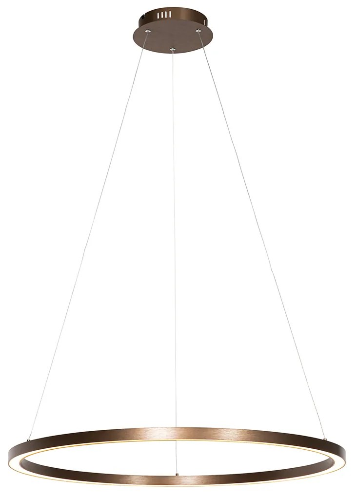 Lampa wisząca brązowa 80 cm zdiodą LED z3-stopniowym ściemniaczem - GirelloDesignerski Oswietlenie wewnetrzne