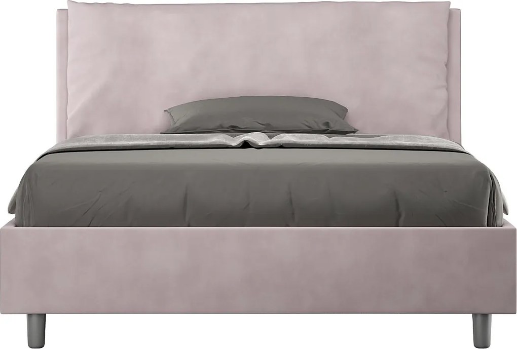 Łóżko bez stelaża tapicerowane 140x200 microfibra kolor lawendy Antea Large