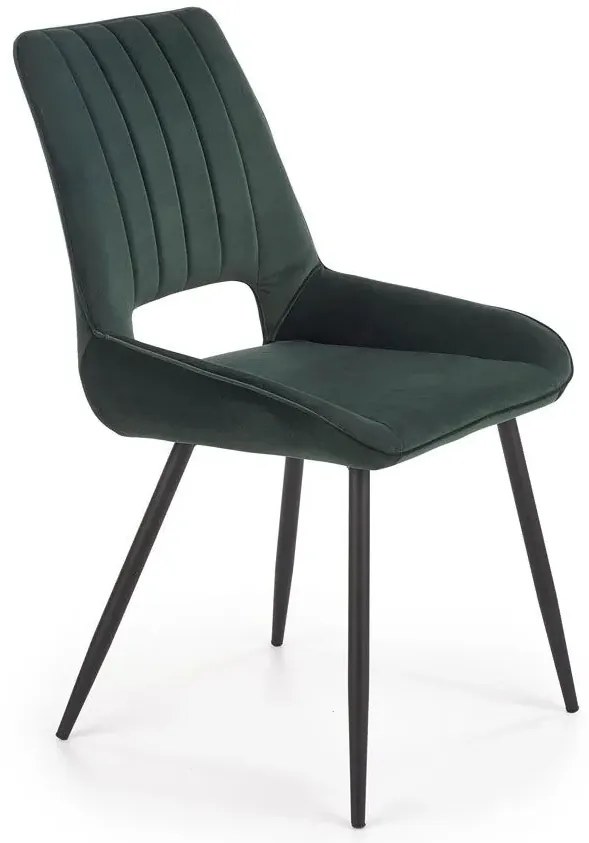 Zielone eleganckie krzesło welurowe - Adina