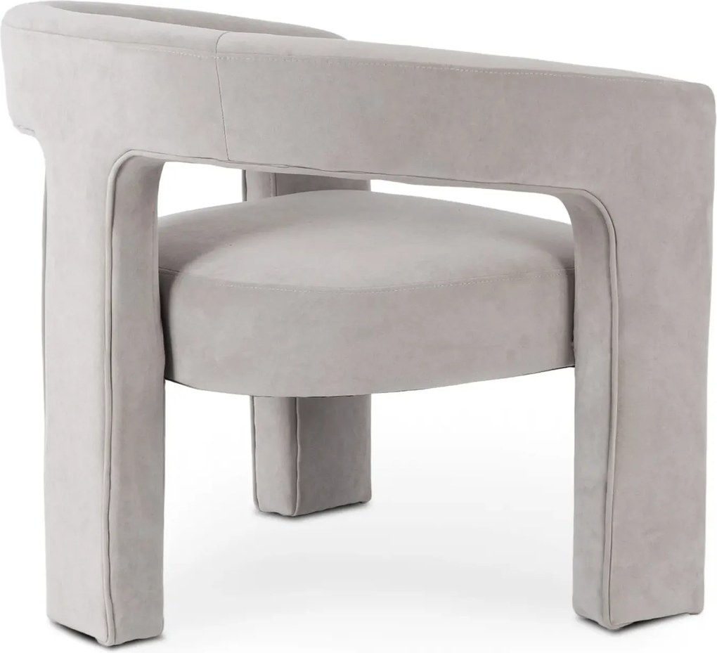 Szary fotel welurowy w stylu nowoczesnym P2-N86