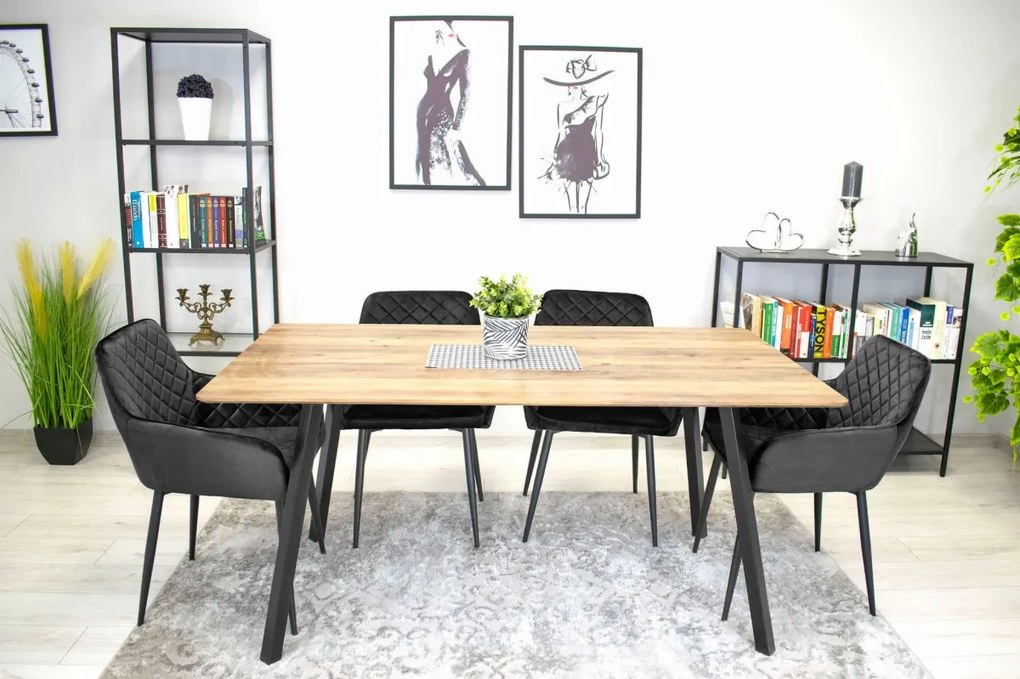 PROMOCJA Czarny aksamitny krzesło NOLA II. jakość.