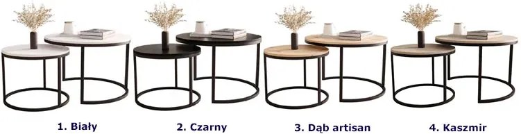 Komplet 2 stolików kawowych nowoczesnych dąb artisan - Desoks